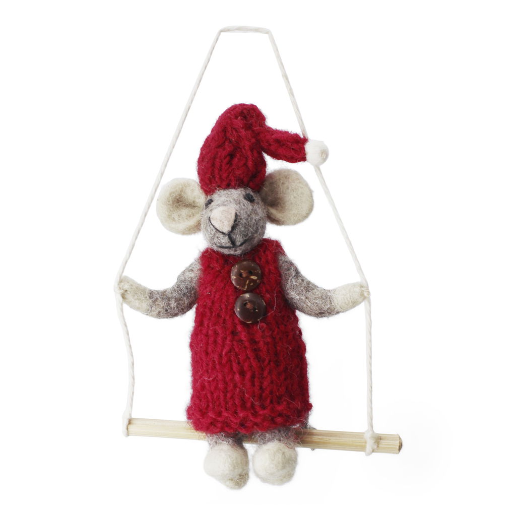 Felt Mouse on Swing, 2 Styles