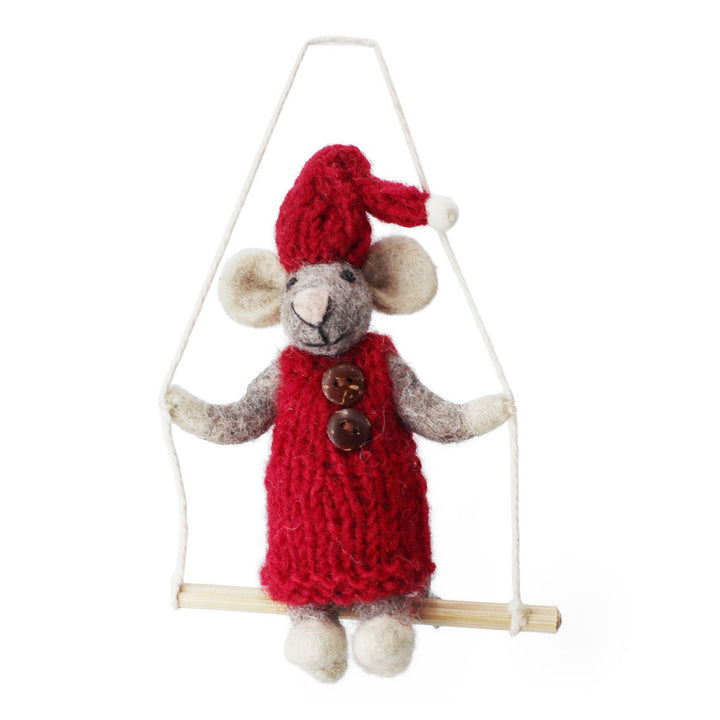 Felt Mouse on Swing, 2 Styles