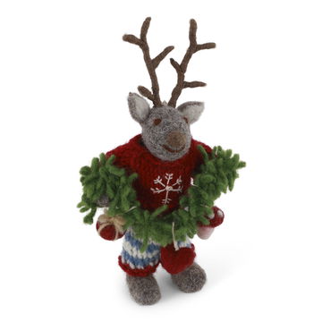 Felt Deer with Garland, 2 Styles