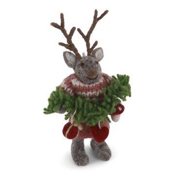 Felt Deer with Garland, 2 Styles