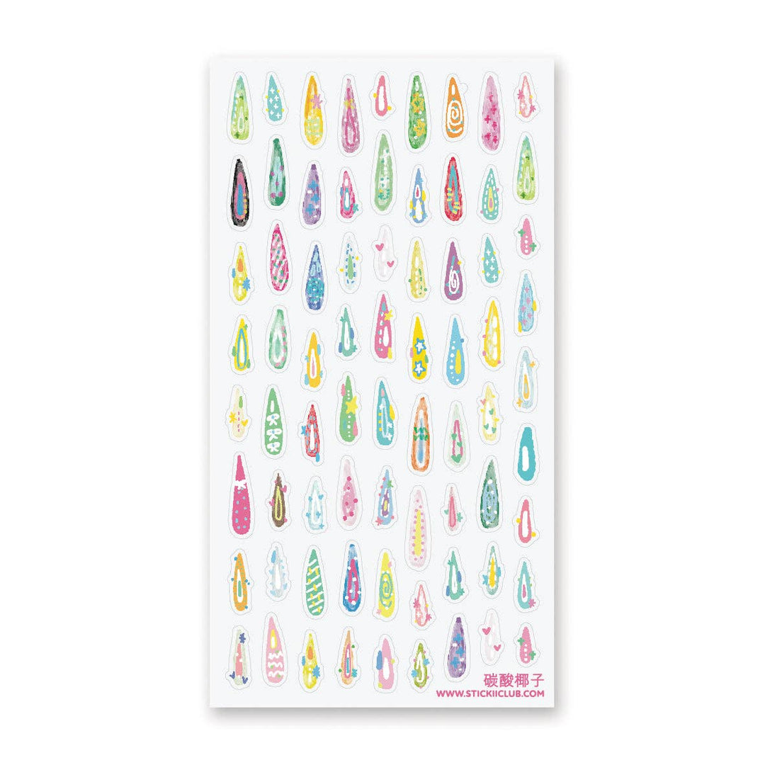 Sheet of more than 6 dozen colorful crystal stickers