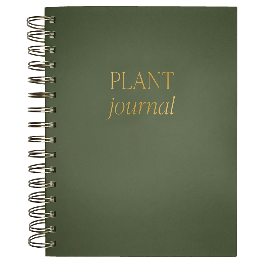 Cover of a green spiral-bound notebook with 'Plant Journal' text.