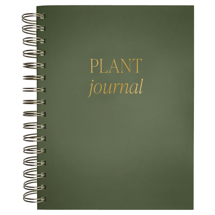 Cover of a green spiral-bound notebook with 'Plant Journal' text.