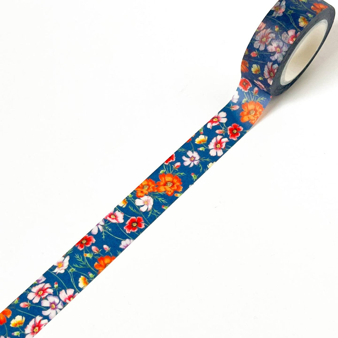 Floral-patterned tape on a white background