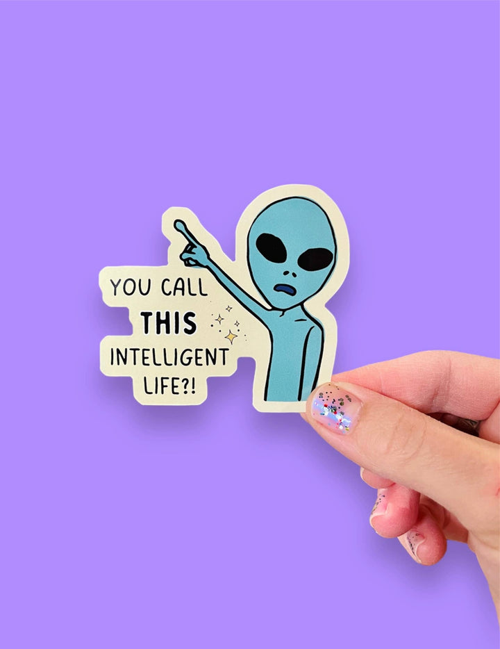 No Intelligent Life Alien Vinyl Sticker