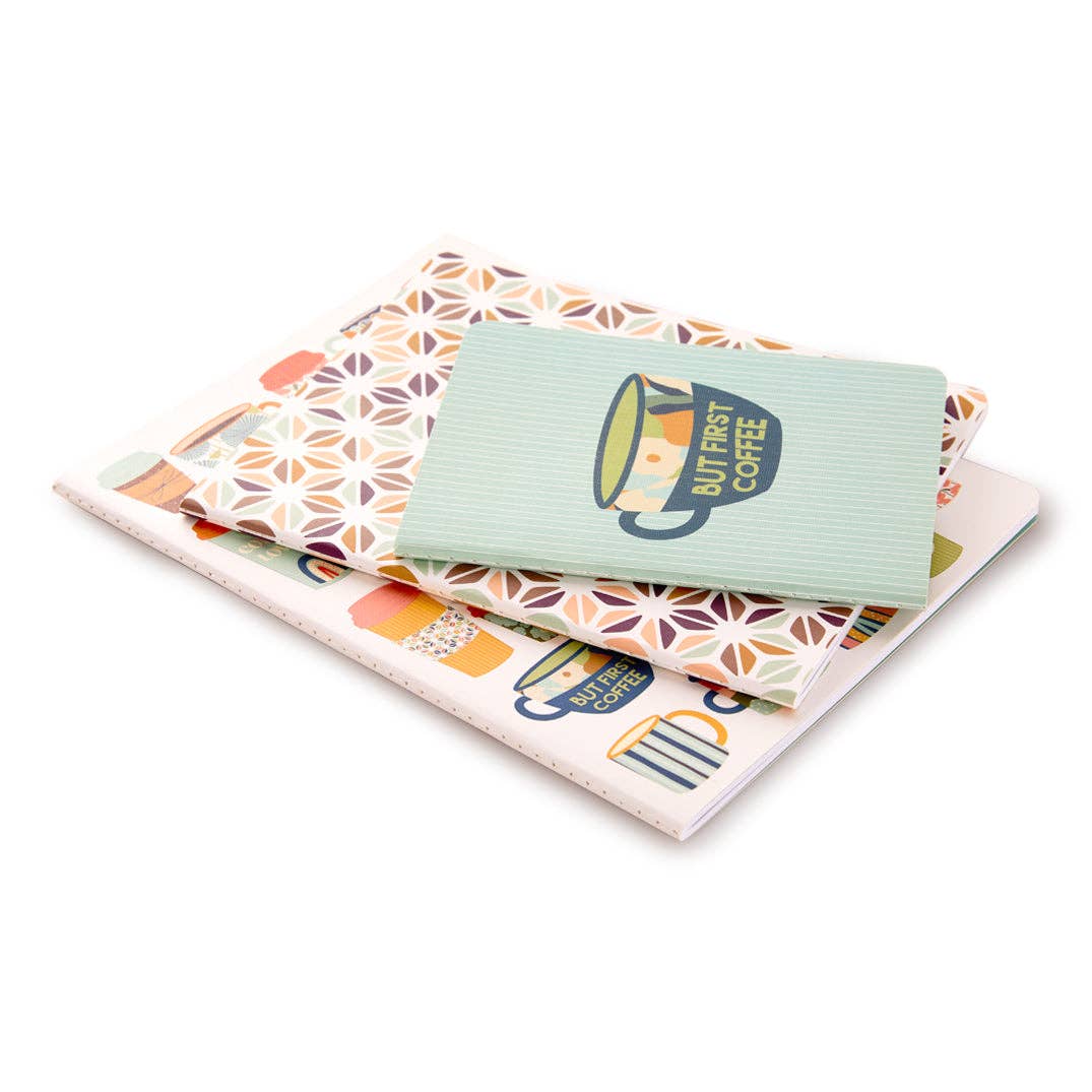 But First Coffee Stitched Notebooks, Set of 3