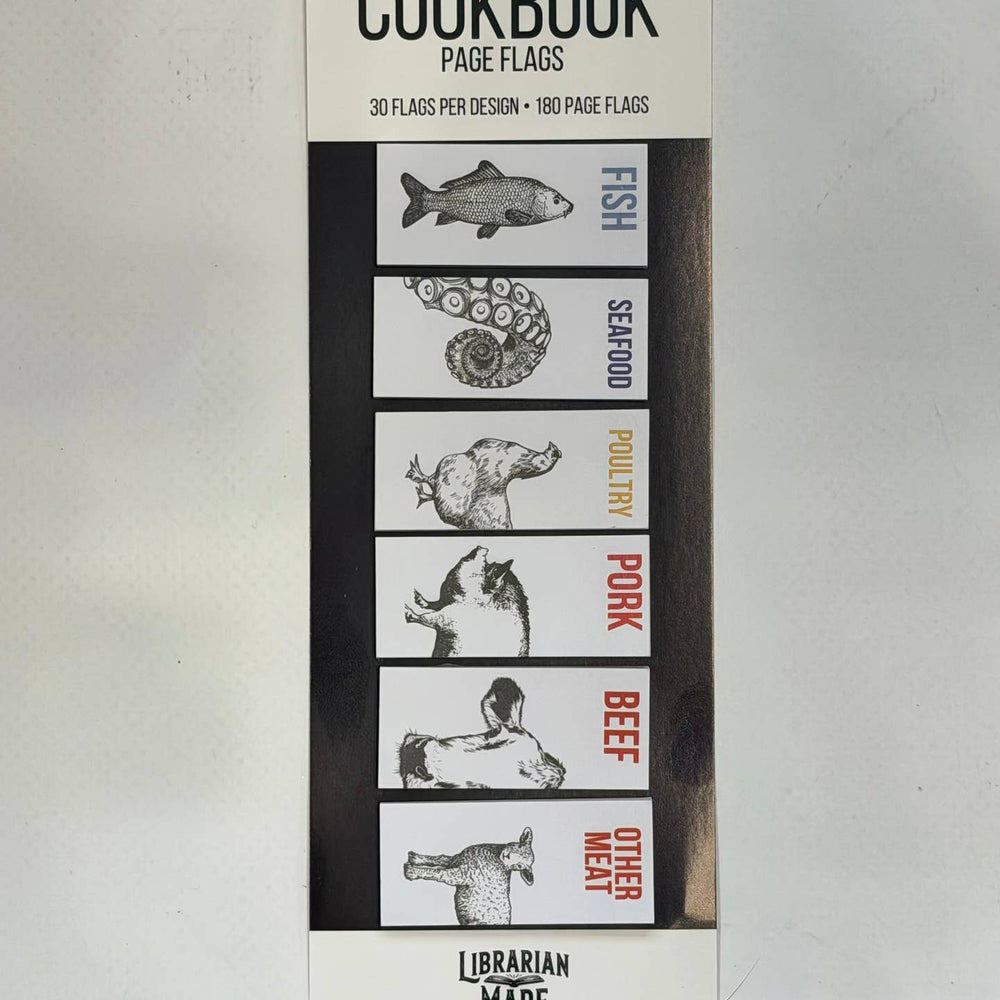 Six packs of recipe flags, arranged vertically on atop another, each with a different animal illustration and label on the right edge. 
