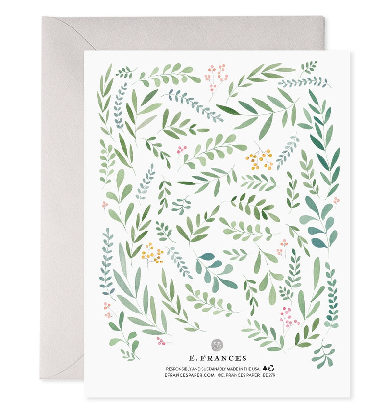 Pretty Leaves Birthday Card