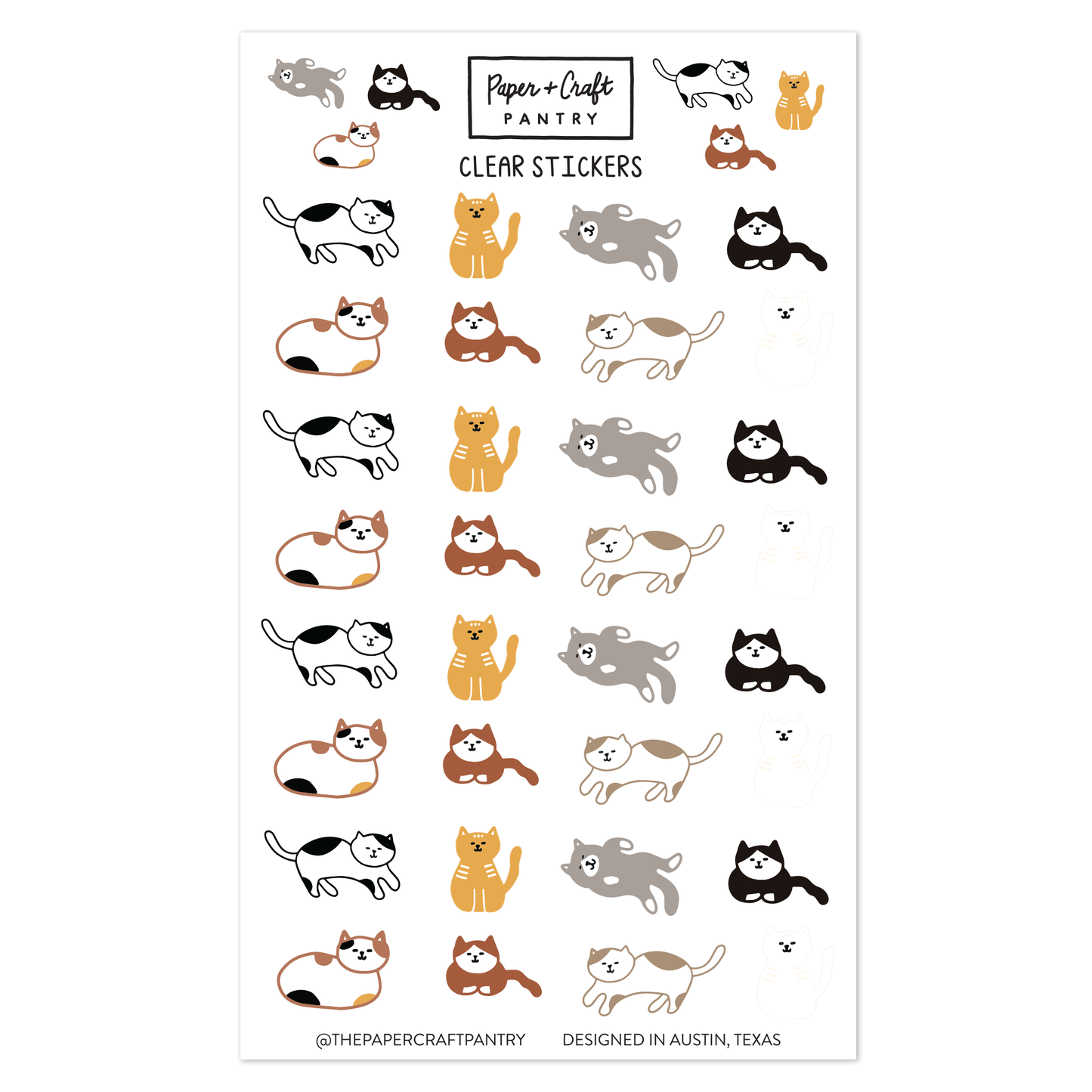 Cats Clear Sticker Sheet