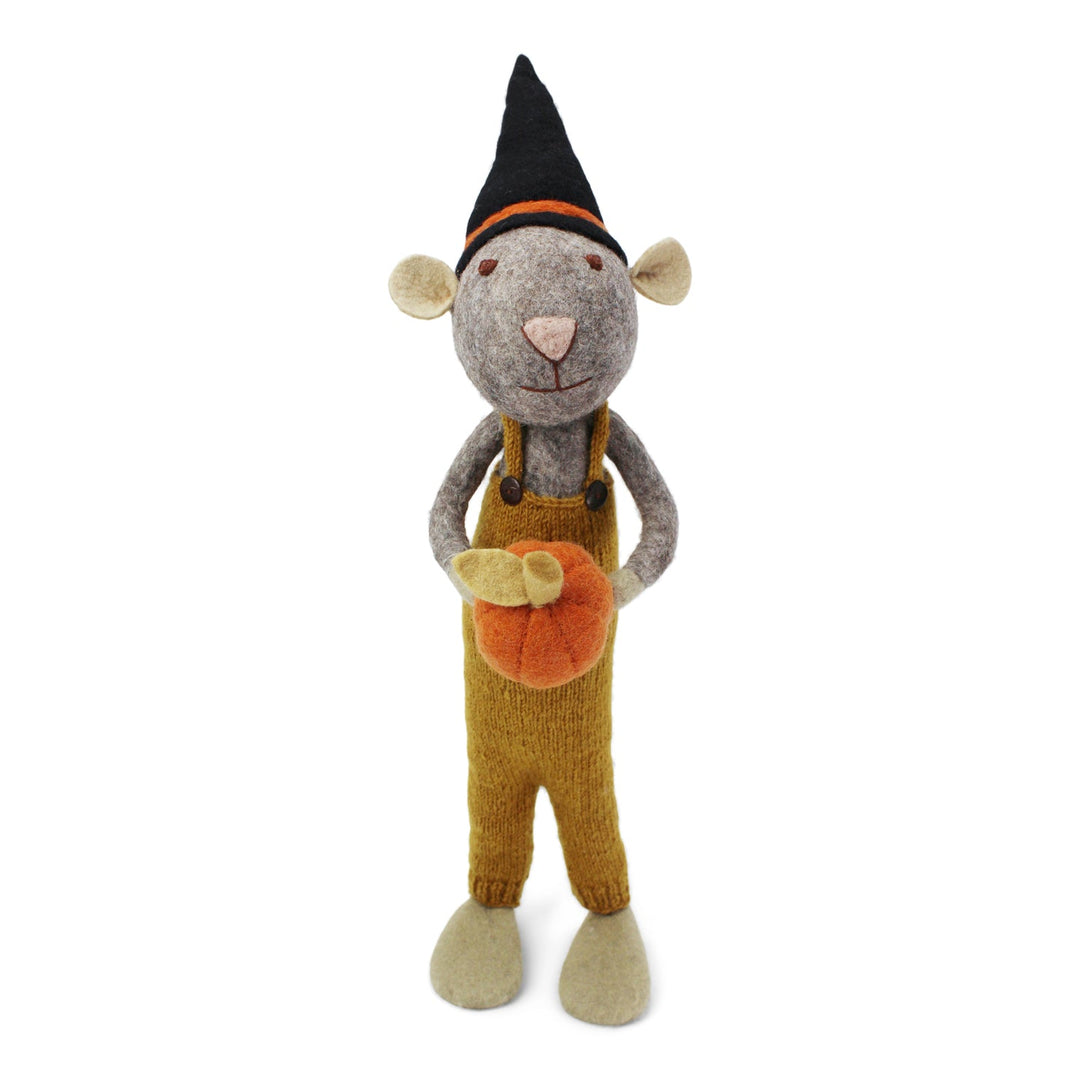 Felt Mouse with Pumpkin, 2 colors, 2 sizes