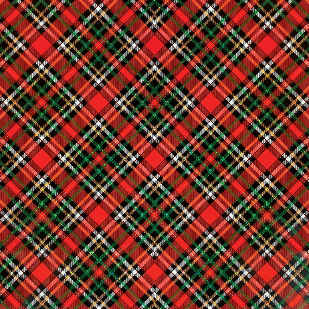 Red, green, and black plaid pattern