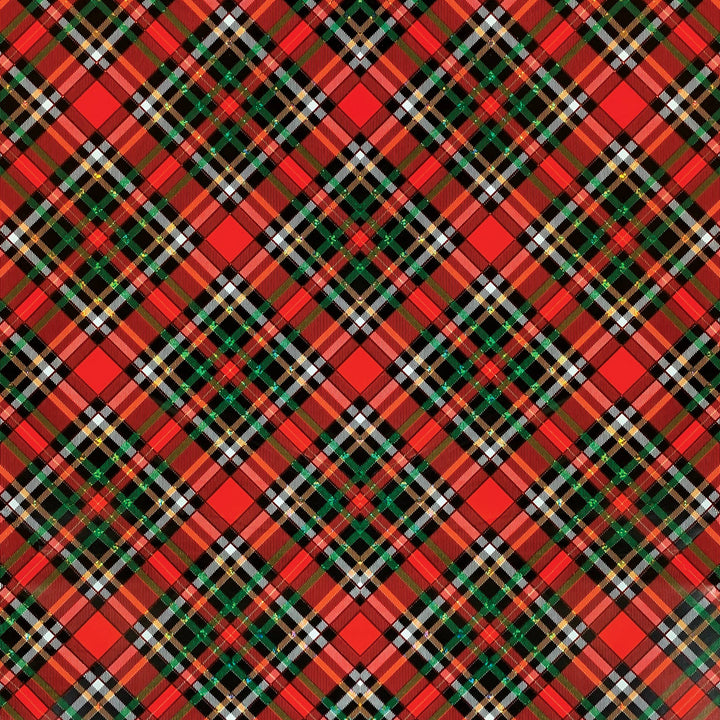 Red, green, and black plaid pattern