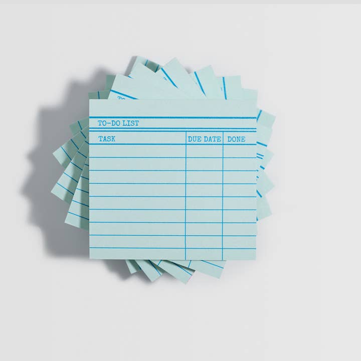 Library Card Sticky Notes, 2 Colors