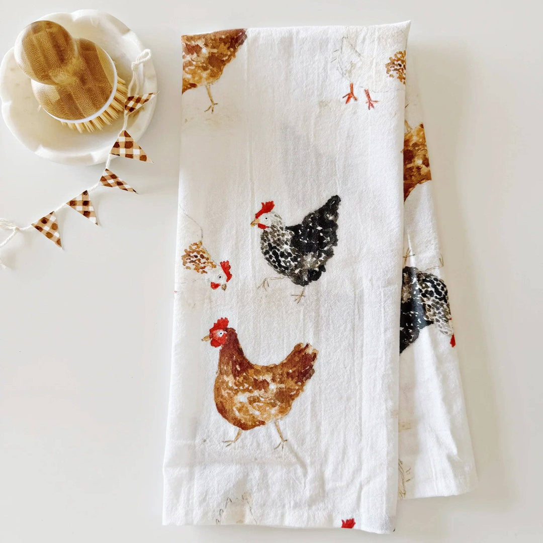Chickens Flour Sack Tea Towel