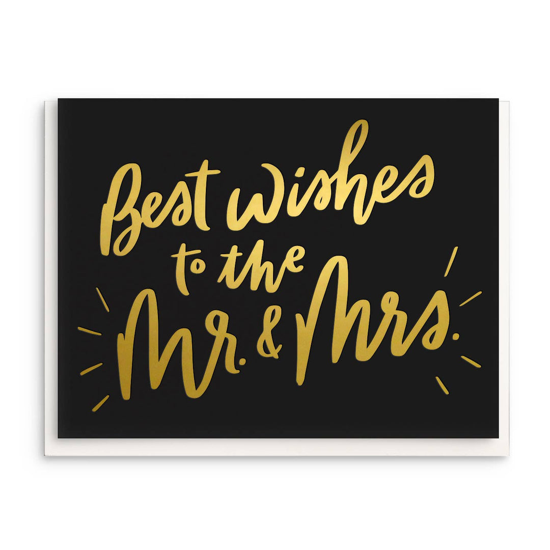 Gold hand lettered text on a black background