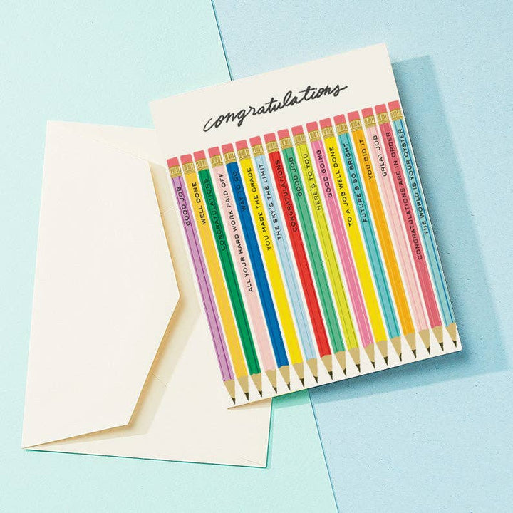 Colorful Pencils Graduation Card