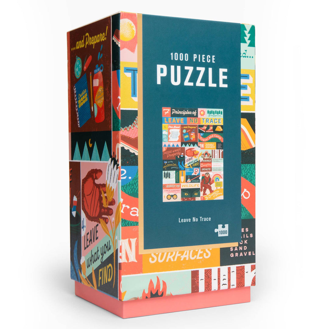 Colorful tall puzzle box with text and graphics of the finished puzzle.