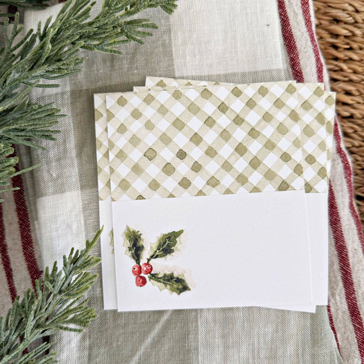 Holly Berry Place Cards