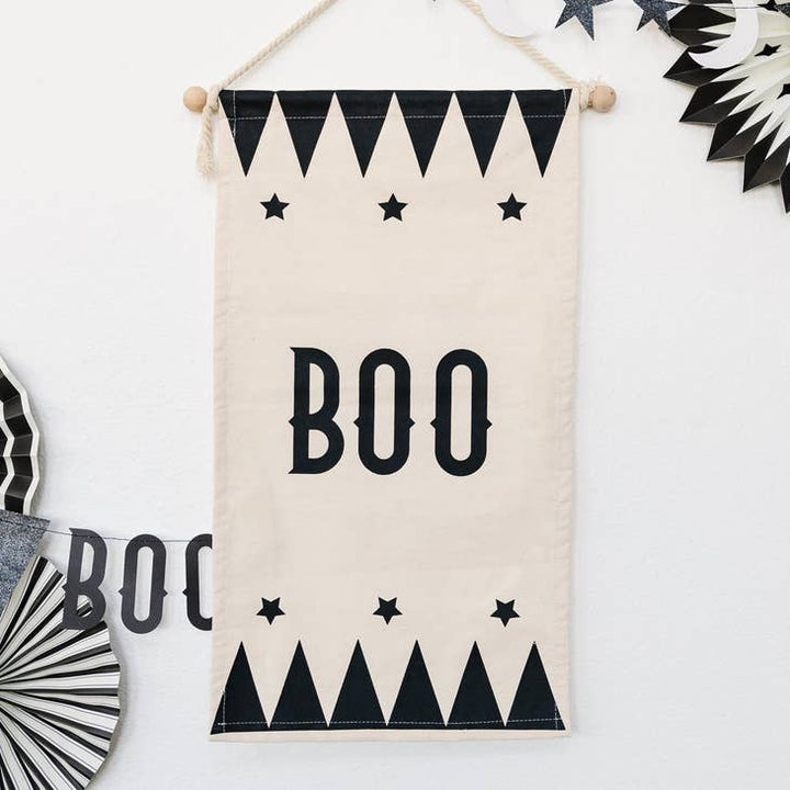 Vintage Halloween Boo Canvas Banner