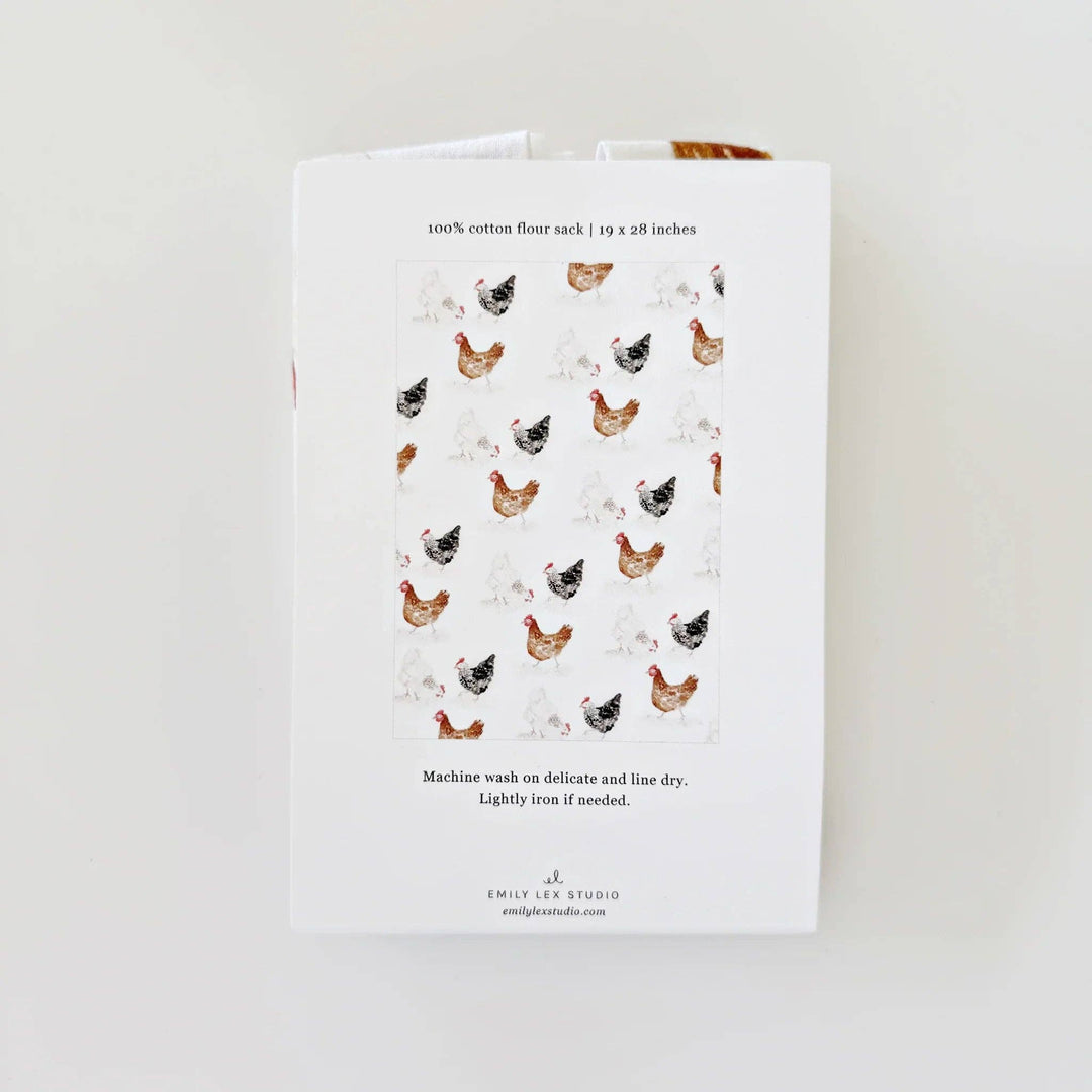Chickens Flour Sack Tea Towel