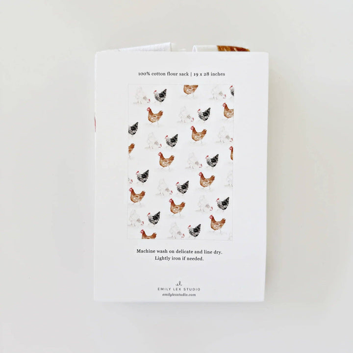 Chickens Flour Sack Tea Towel