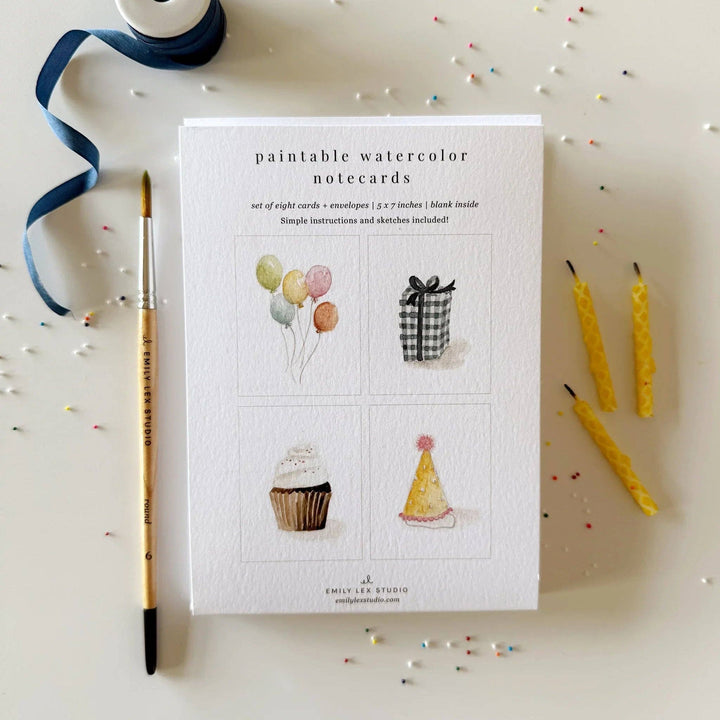 Celebrate Paintable Notecards, Set of 8