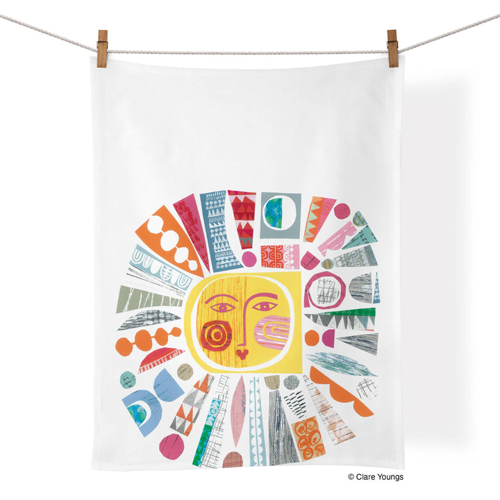 Mid Century Sun Cotton Tea Towel
