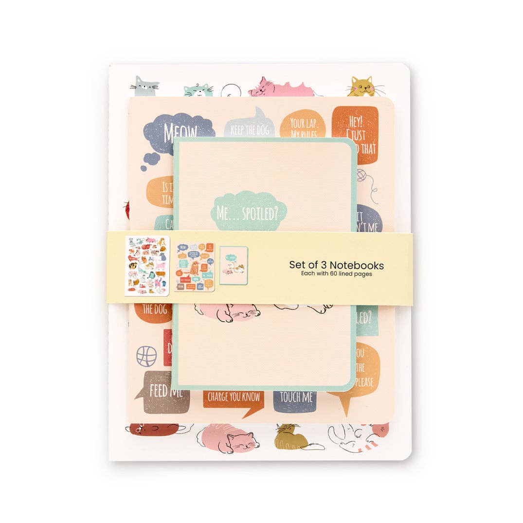 If Cats Could Talk Stitched Notebooks, Set of 3