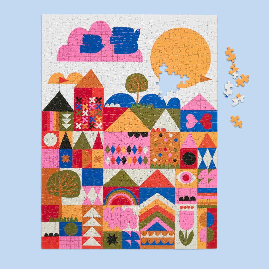 Happy Town Puzzle, 500 Pieces