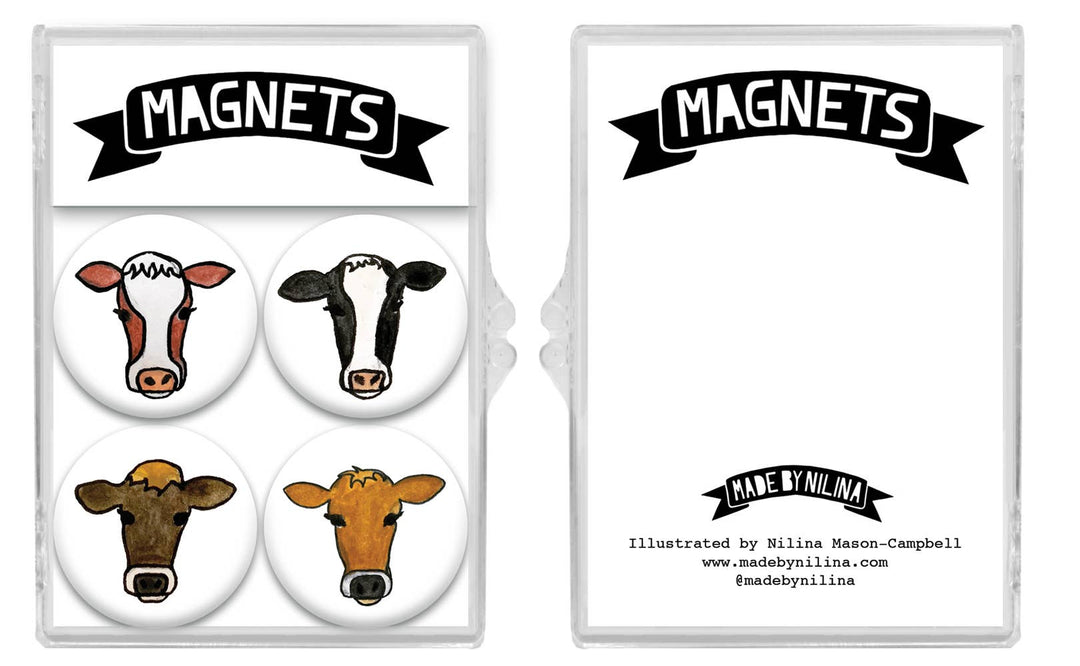 Dairy Cow Magnets, Set of 4