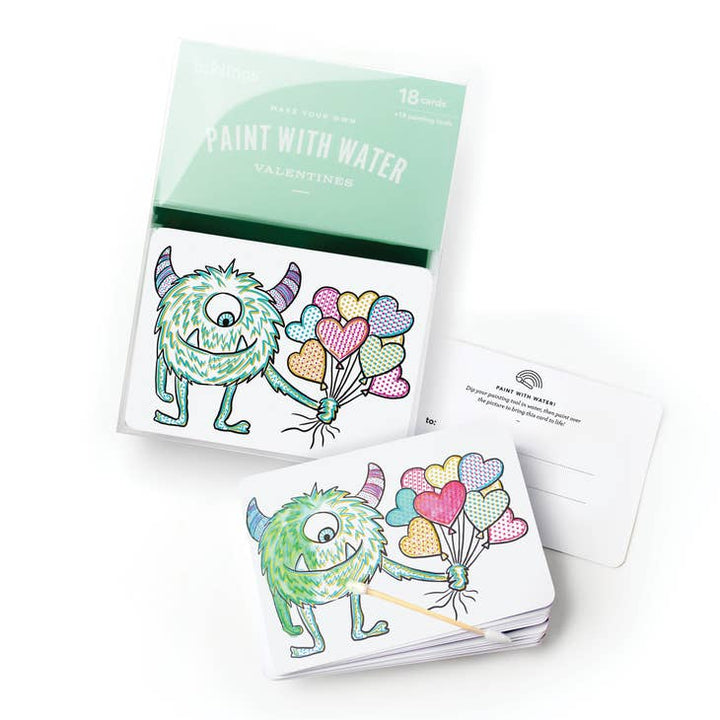 Paint With Water Valentines - Monster, set of 18