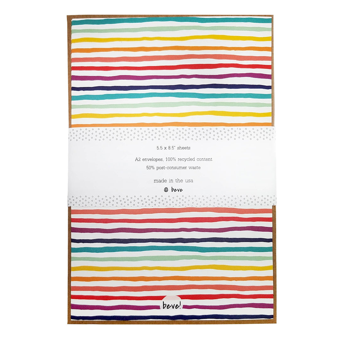 Rainbow Stripe Stationery Set