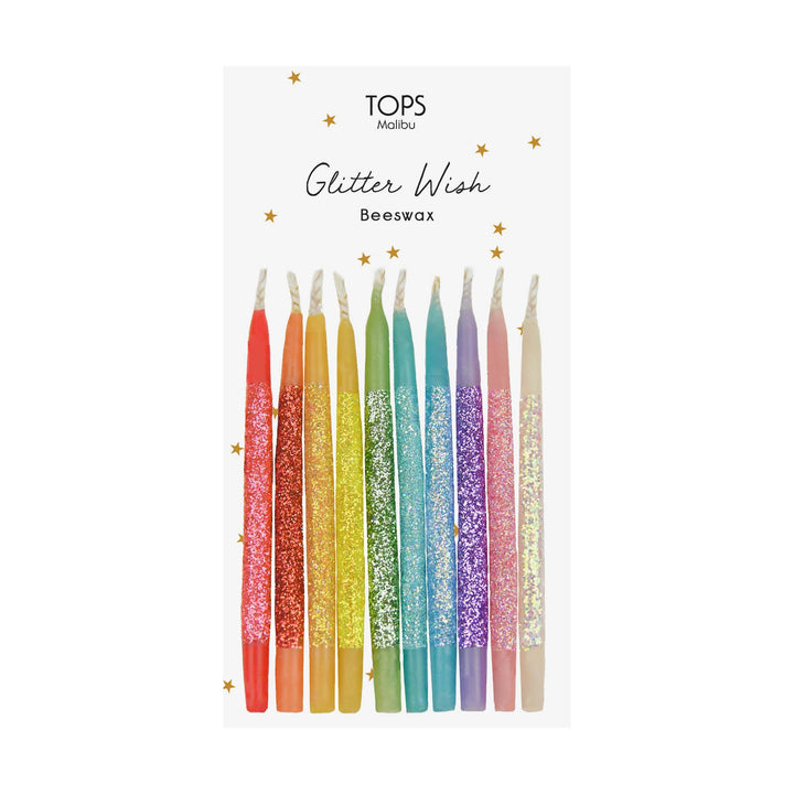 Glitter Wish 3" Beeswax Candles, Set of 10