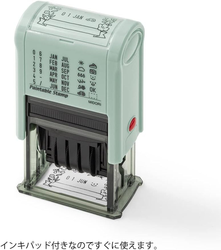 Paintable Pre-Inked Rotating Date Stamp, 6 Options