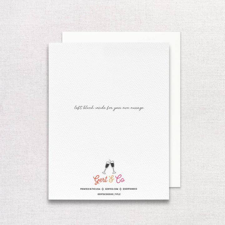 Back of card with text 'left blank inside for your own message.'