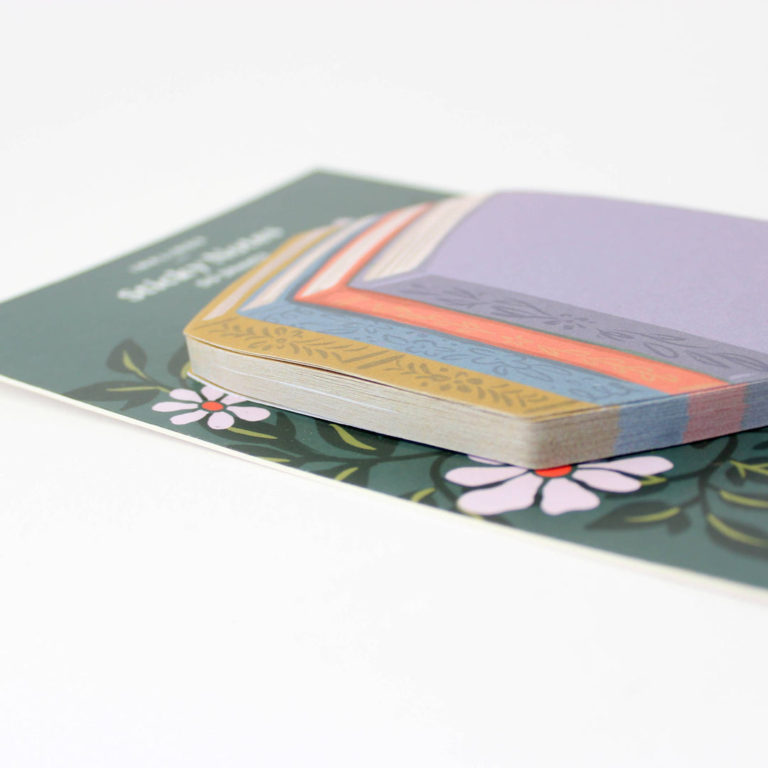 View of the sticky notes from the side.