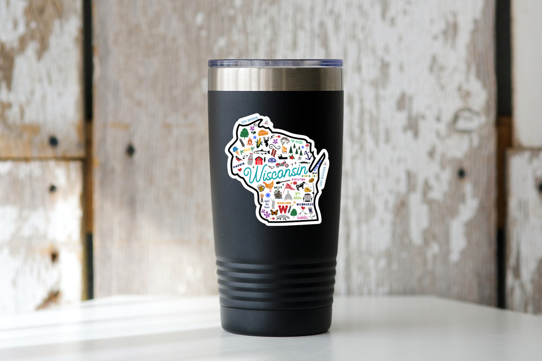 Wisconsin Map Sticker