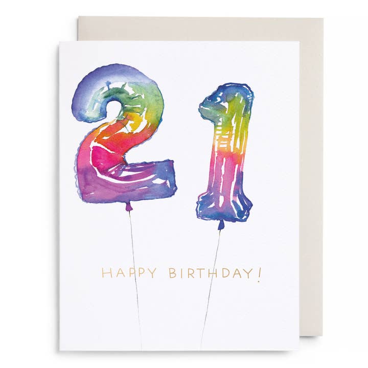 Helium 21 Birthday Card