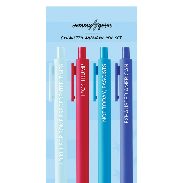 Exhausted American Pen, Set of 4