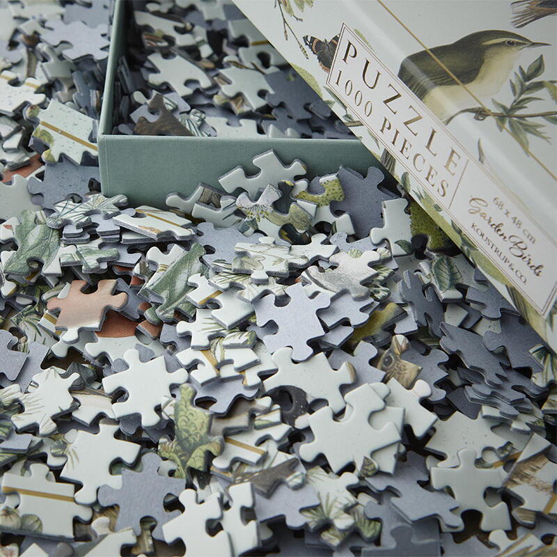 Close up of puzzle pieces.