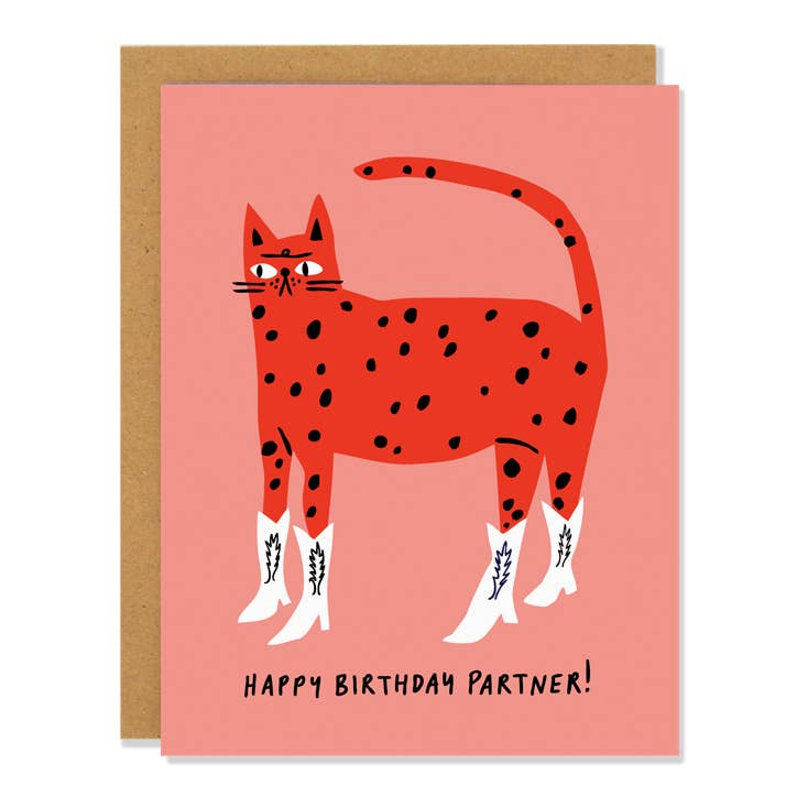 Cowboy Kitty Birthday Card