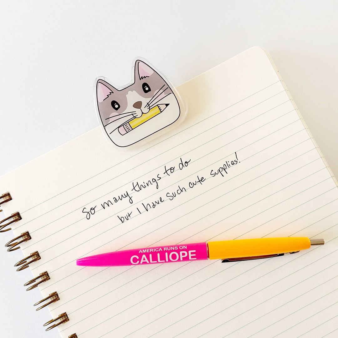 Pencil and Cat Paper Clip