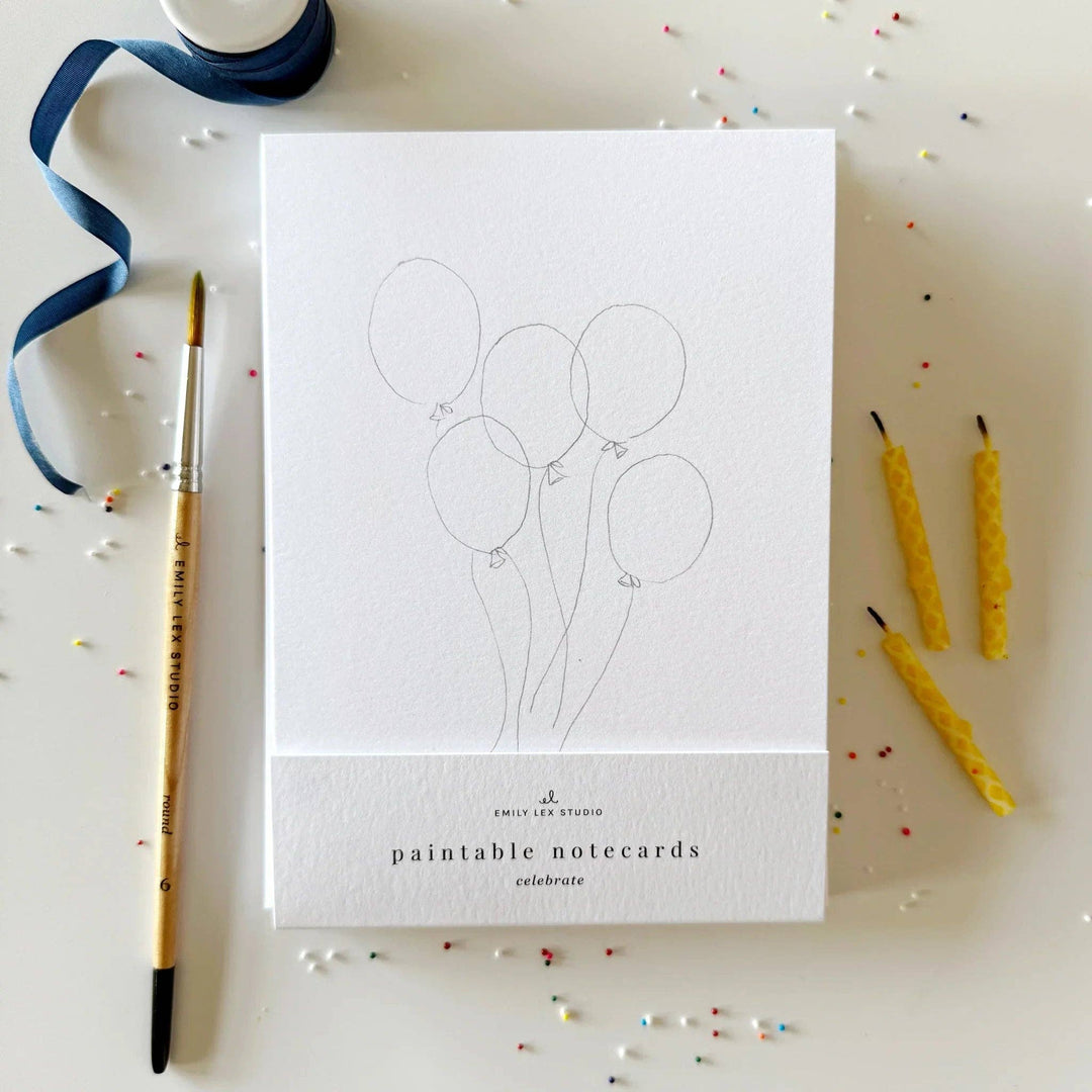 Celebrate Paintable Notecards, Set of 8