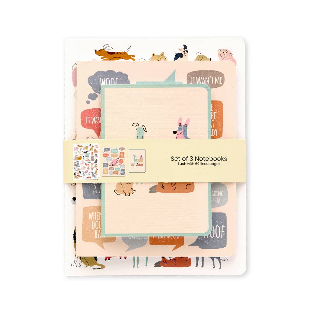 If Dogs Could Talk Stitched Notebooks, Set of 3