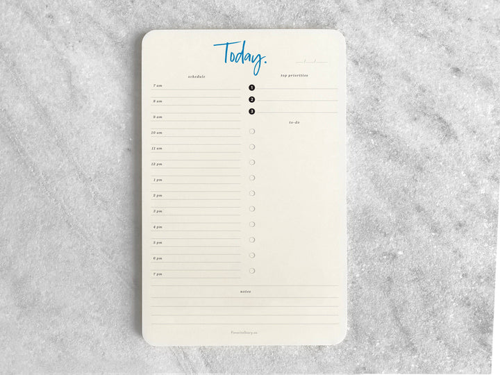 Daily planner with 'Today' at the top and sections designated for appointments, priorities, to do's, and notes.