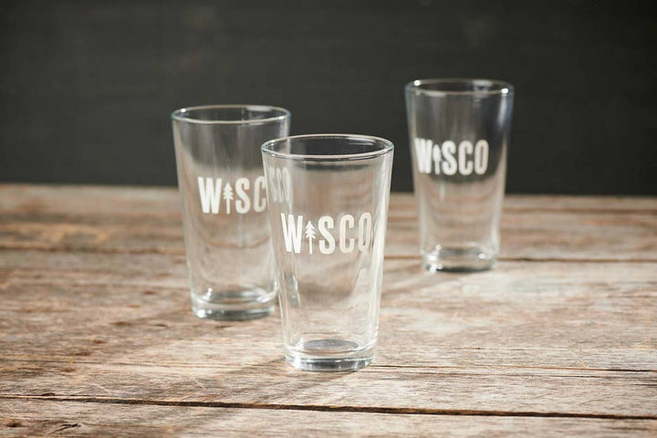 WISCO Pint Glass, 16 oz