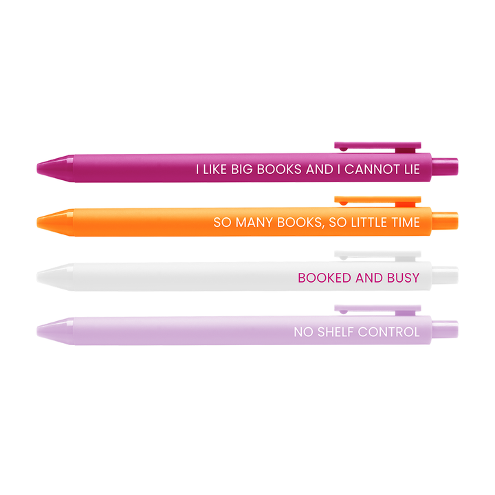 The four pens arranged horizontally, one atop another.