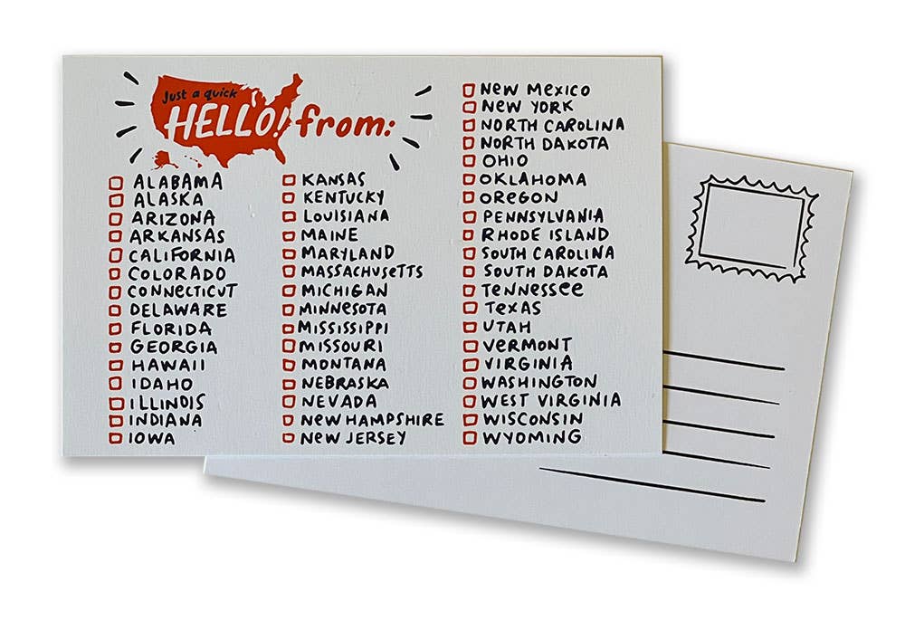 State Checklist Postcard