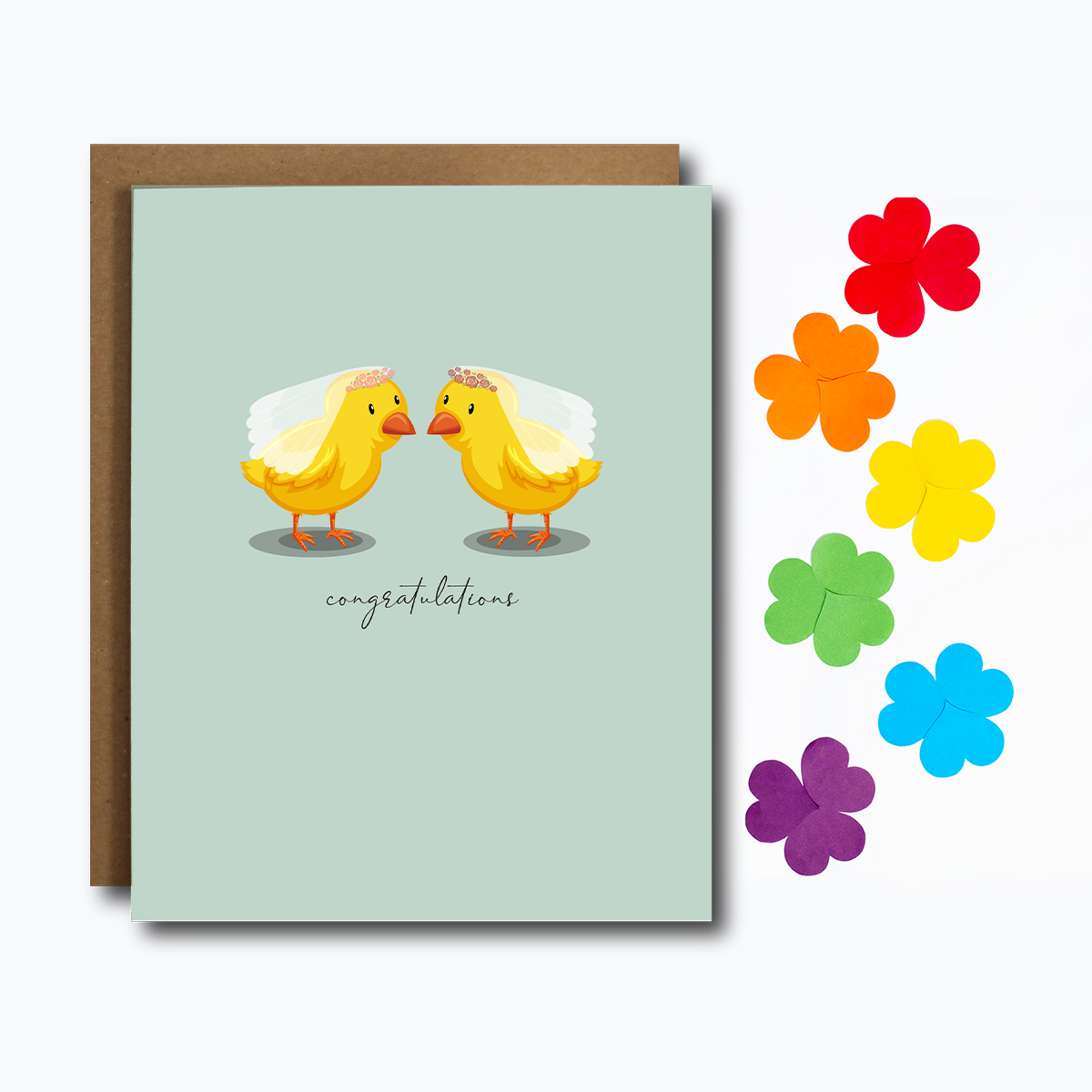 Two Chicks Wedding Card