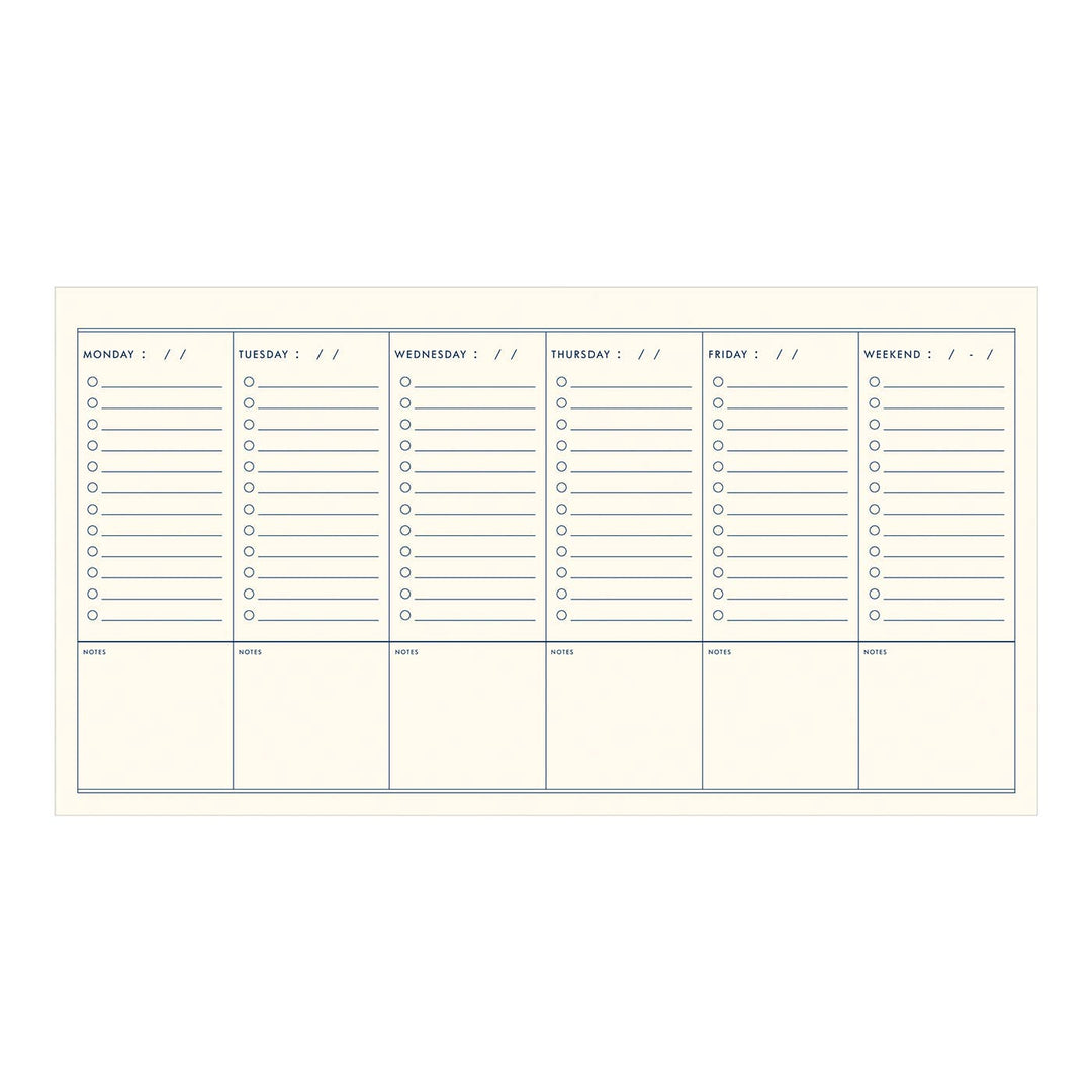 Ruler Grid Weekly Desktop Planner, 2 Colors